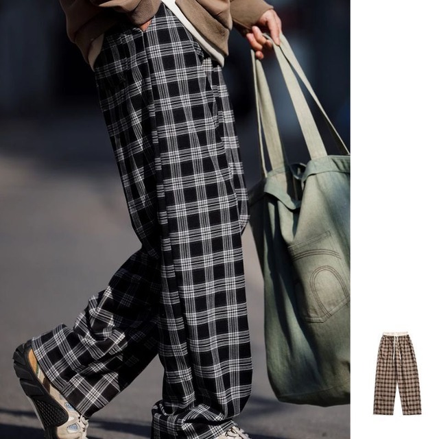 Check pattern pants M13016