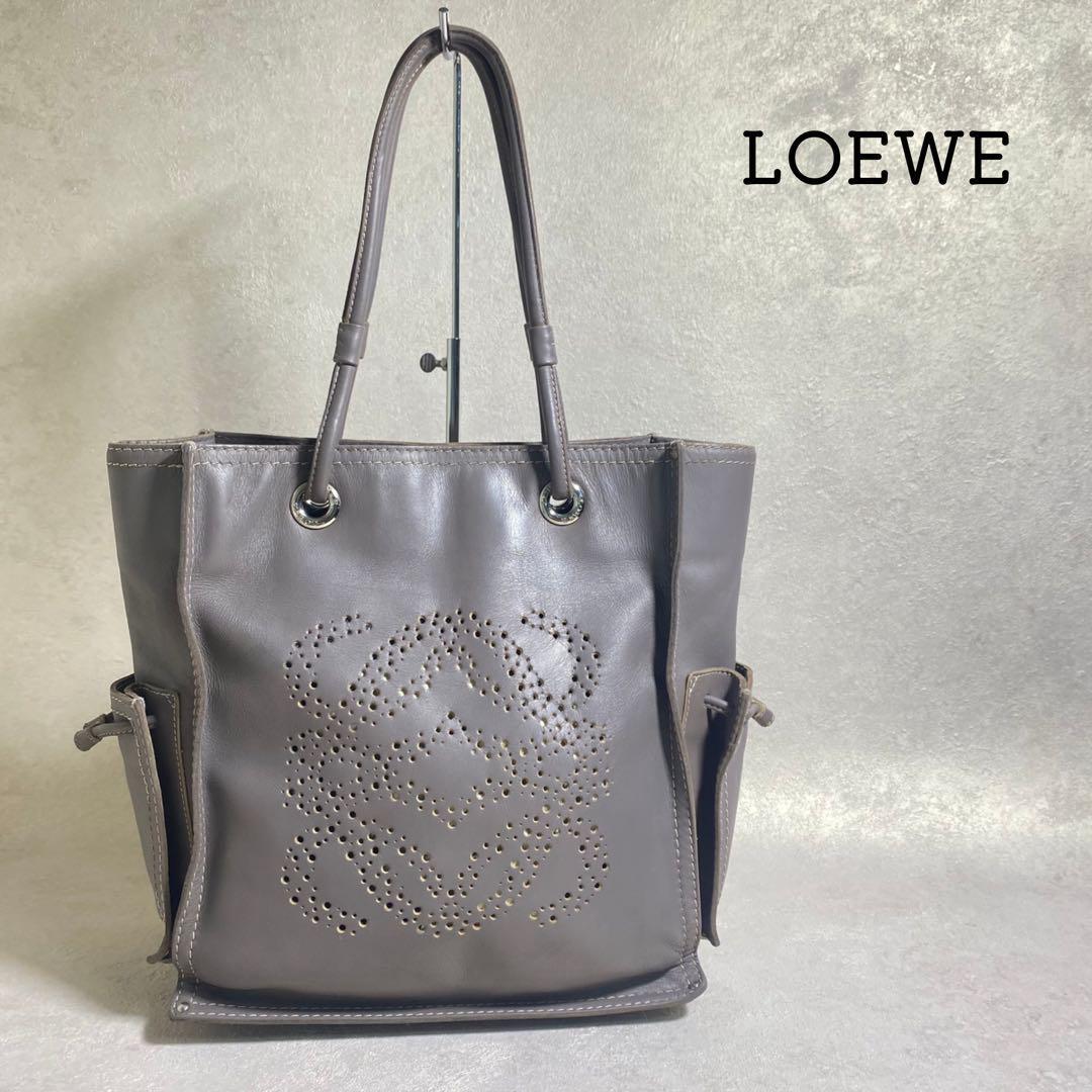 美品◇LOEWE ロエベ アナグラム ショッパー トートバッグ レザー