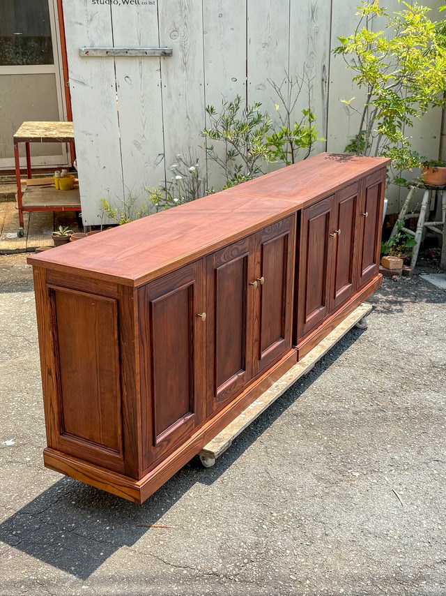 アッシュ材アンティークキャビネット (収納ディスプレイ家具・店舗什器)W2400 オーダーメイド家具