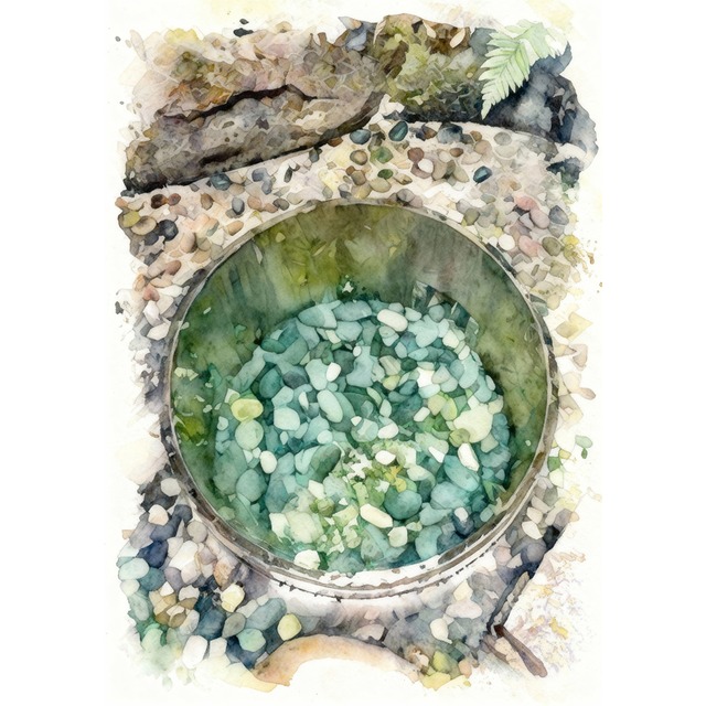 絵画 風景画 日本 東京都 明治神宮 清正井（きよまさのいど） インテリアアート額付き 水彩画風 WAT1718