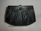 黒革ビィンテージかかえバック　black leather vintage bag (made in Japan)