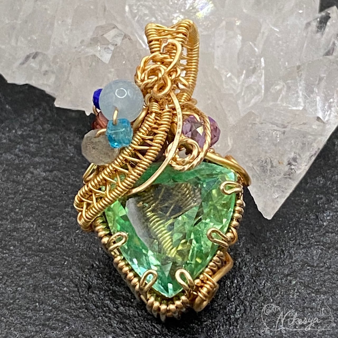 14kgf】グランディディエライトの多爪ペンダントトップ【ワイヤー