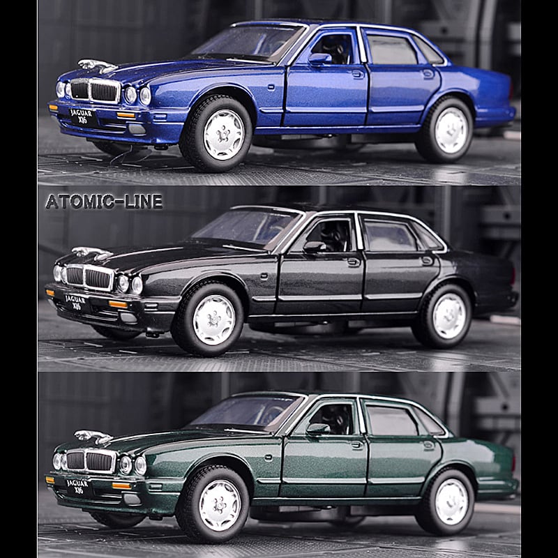ジャガー XJ6 1/32 ミニカー 全3色 ライト点灯 エンジンサウンド 合金