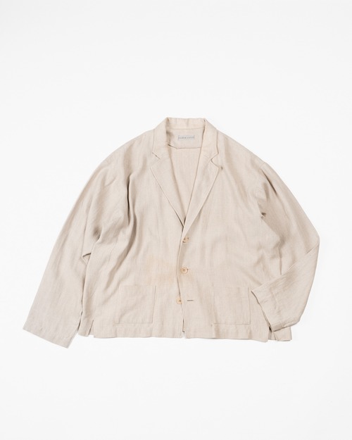[Late 90's-Early 00's] "SHIRIN GUILD" Pure Linen Herringbone Tailored Jacket (Made in England)