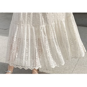 総レース 切り替え フレア スカート 10219