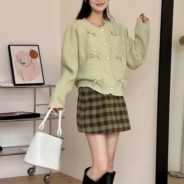 カラーリボンカーディガン