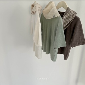 【oatmeal】7部袖ベイクラウンドTシャツ(くすみミント)100〜140cm