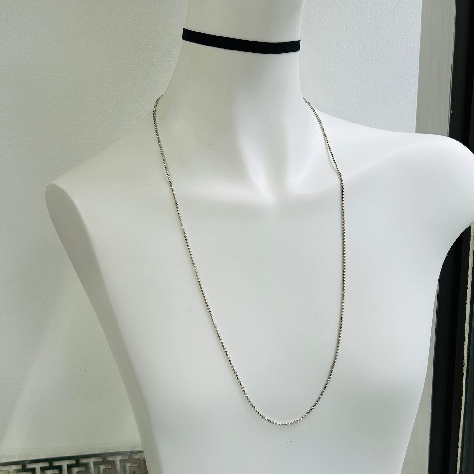 Italy シルバー925 LONGボールチェーンネックレス（76cm） | Milo