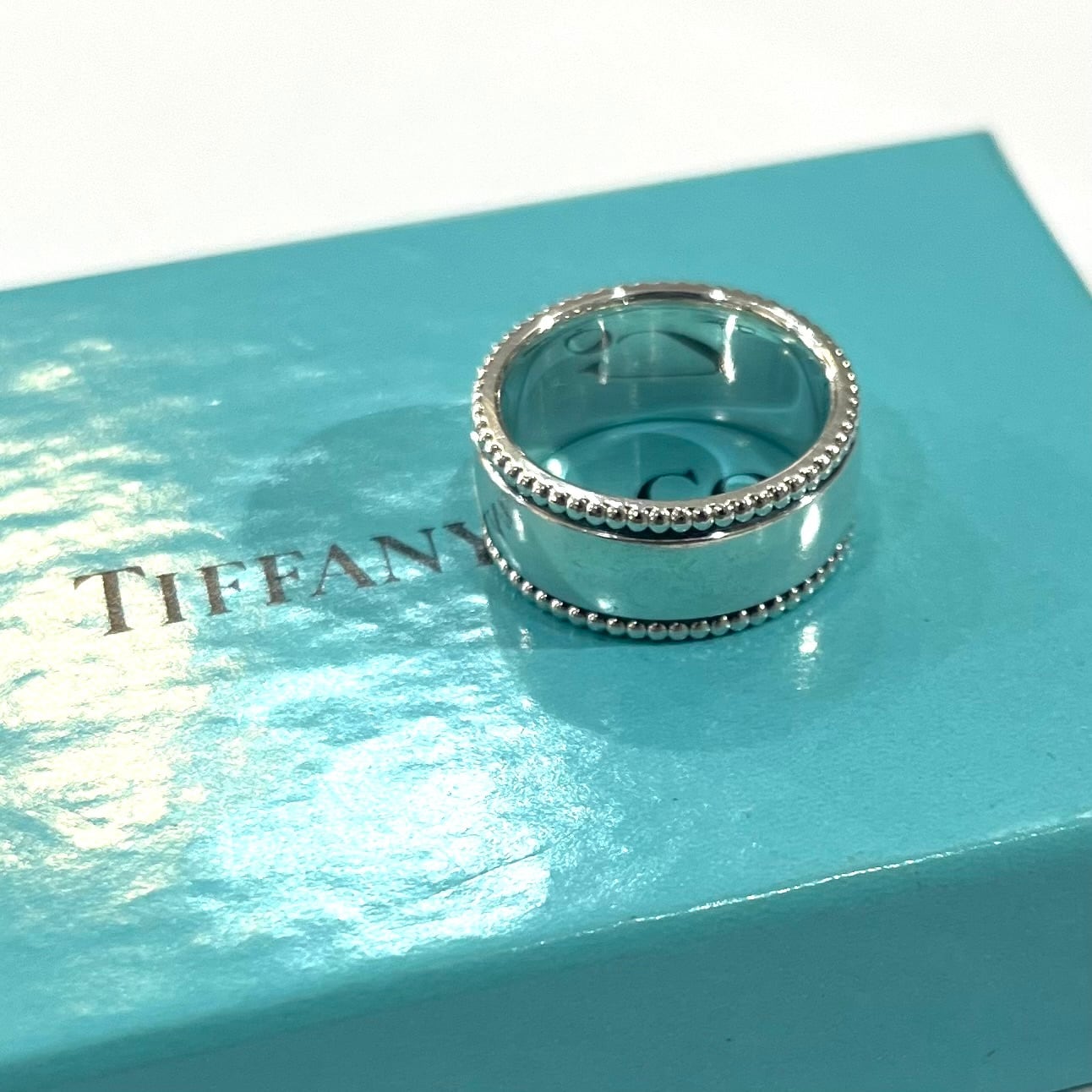 TIFFANY&CO】【8号】2637 T&CO. ミルグレイン エッジ リング SV925