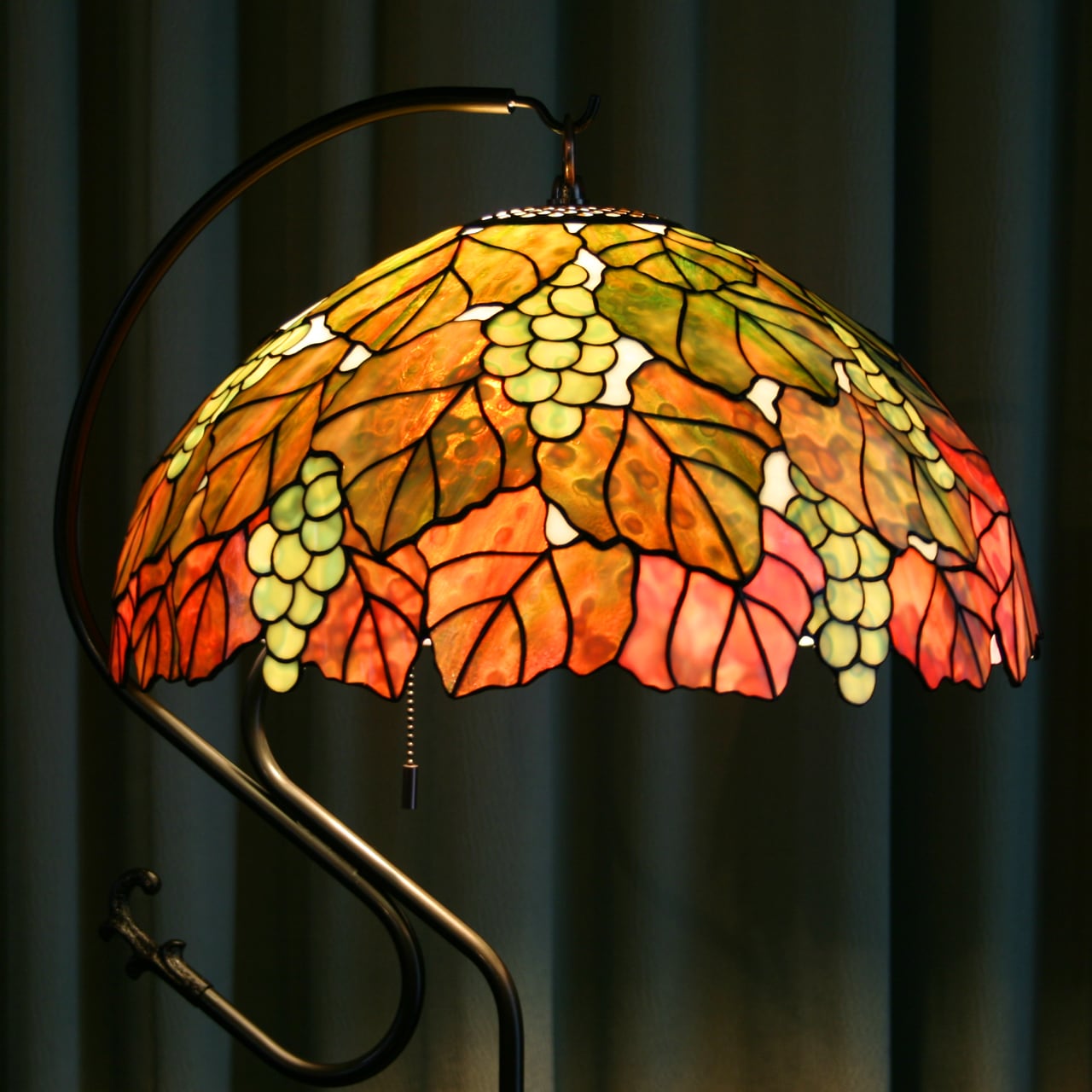 ステンドグラス 葡萄柄 アンティーク フロアランプ 横浜 引取り限定