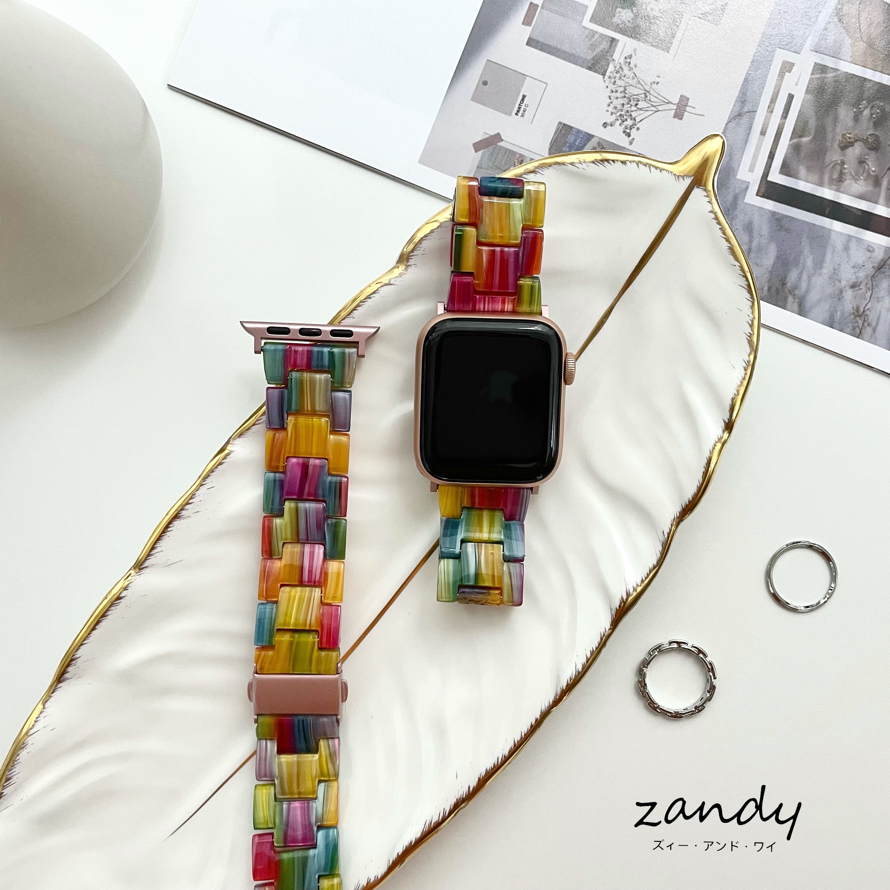 樹脂バンド②】B020 アップルウォッチバンド 天然樹脂ベルト Apple