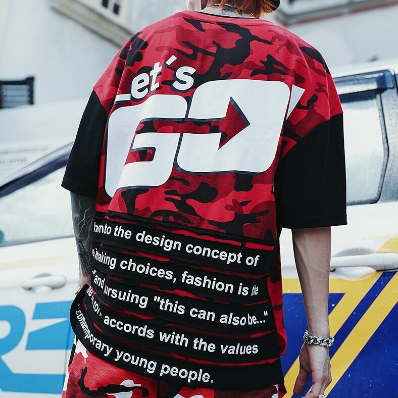 全2色 Tシャツ カットソー プリント カジュアル ストリート 