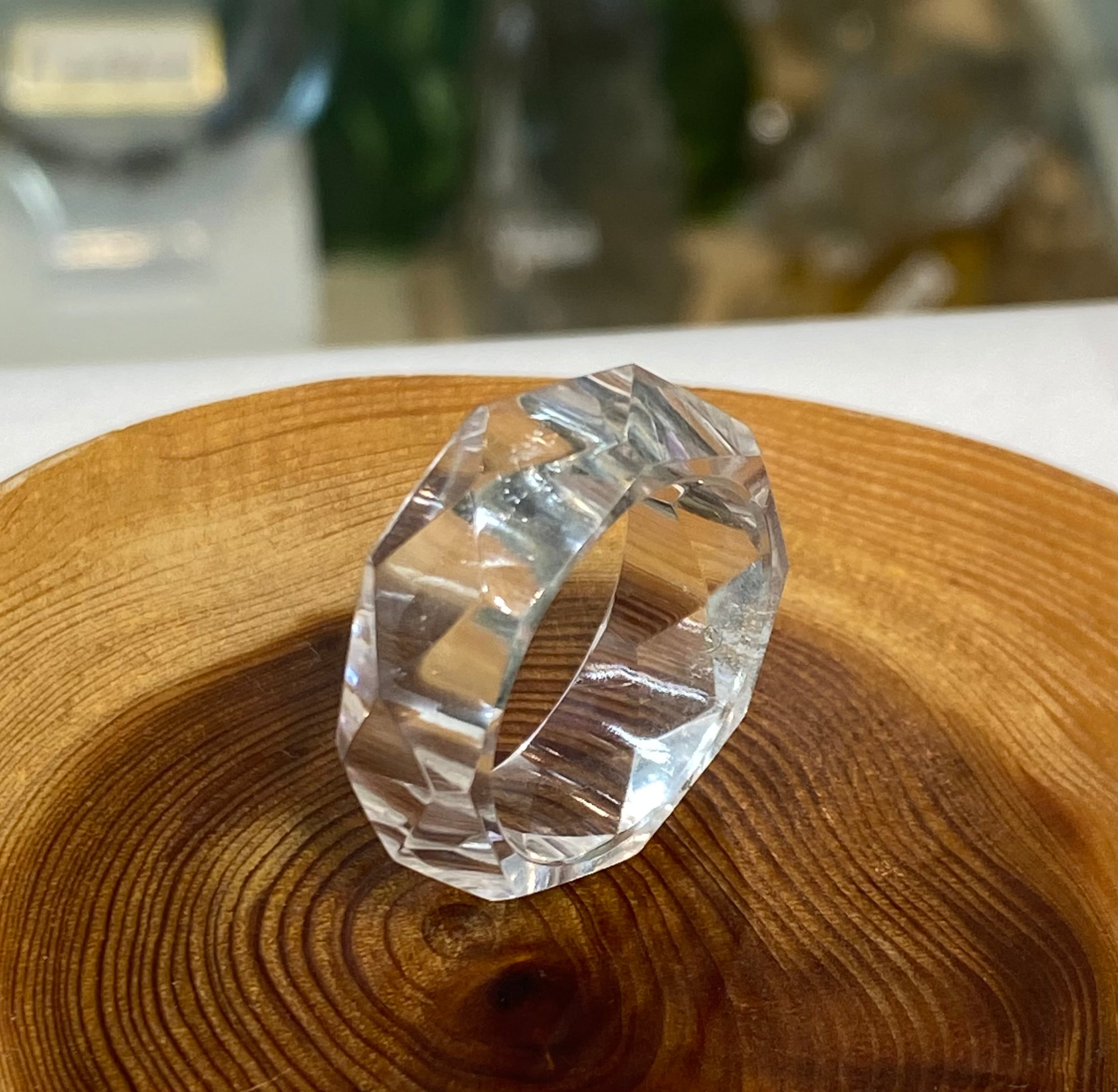 厳選 ガネッシュヒマール産ヒマラヤ水晶 くりぬきリング14号 手作り