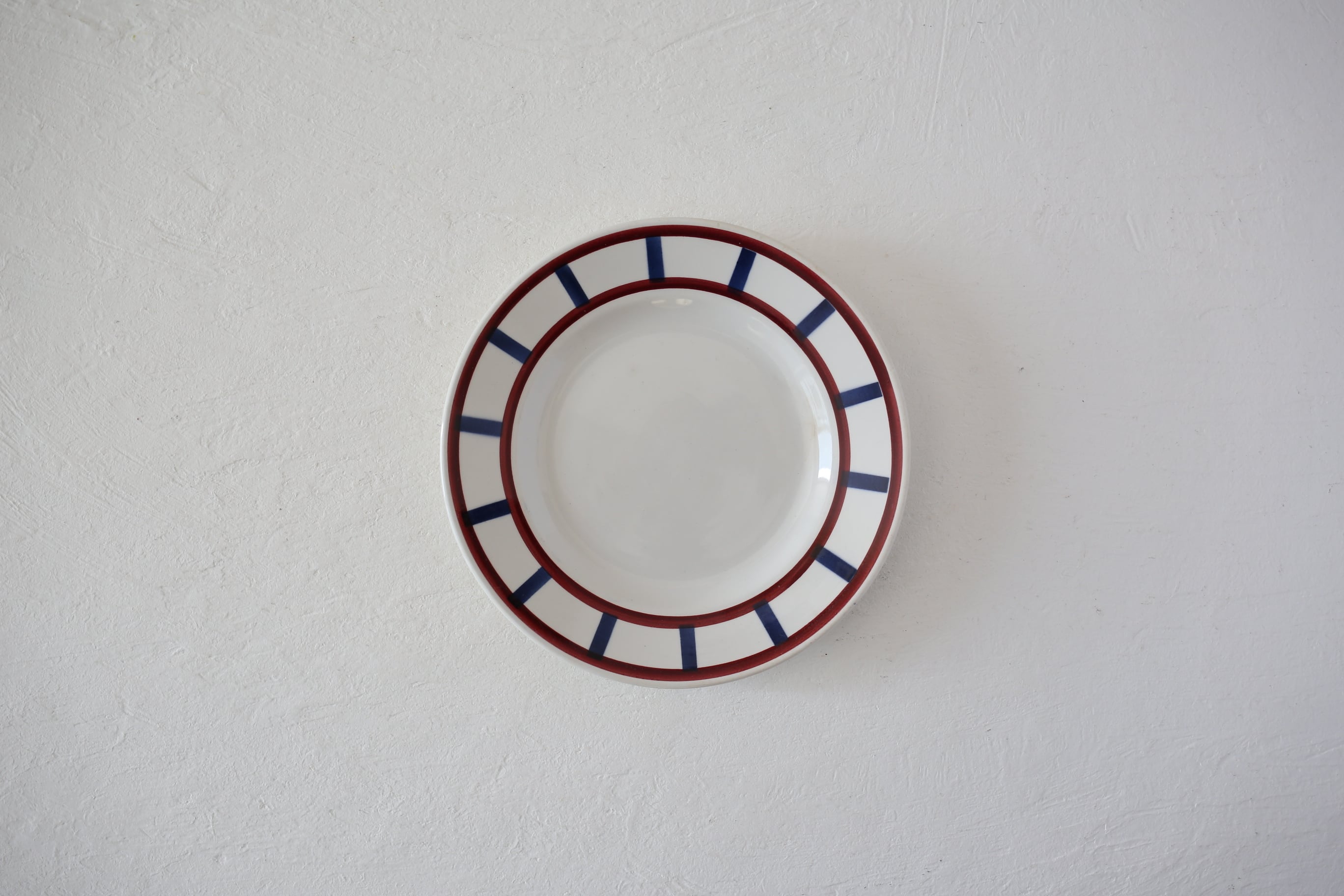 フランス アンティーク ヴィンテージ クレイユモントロー 『Béarn』バスク柄 デザート皿 18.7cm N-03192d②