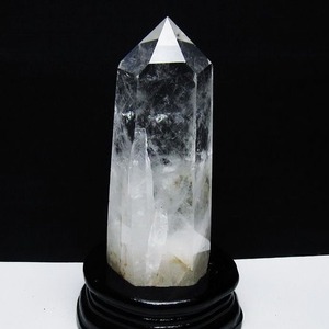 水晶 六角柱 水晶 ポイント 台座付属 一点物 152-3793