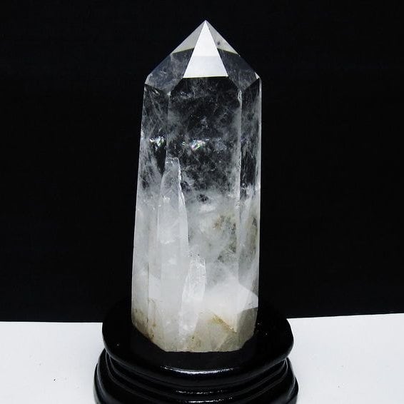 水晶 六角柱 水晶 ポイント 台座付属 一点物 152-3793
