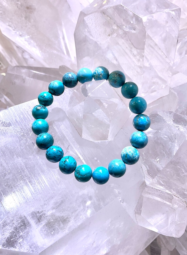 【天然ターコイズ】ブレスレット10ミリ玉