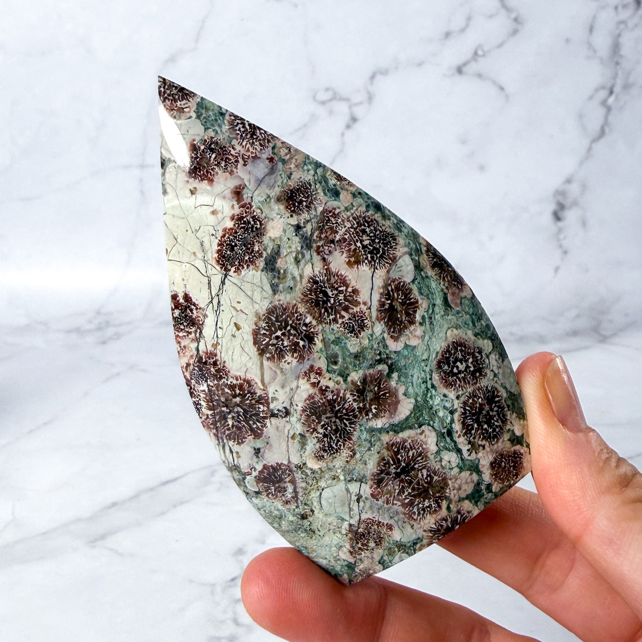 グリーンフラワージャスパー フレイム 専用台座付き * Jasper * 天然石
