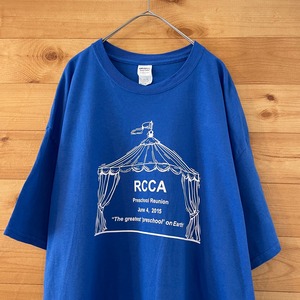 【GILDAN】RCCA ロゴ プリント Tシャツ 半袖 ブルー XL ビッグサイズ US古着 アメリカ古着