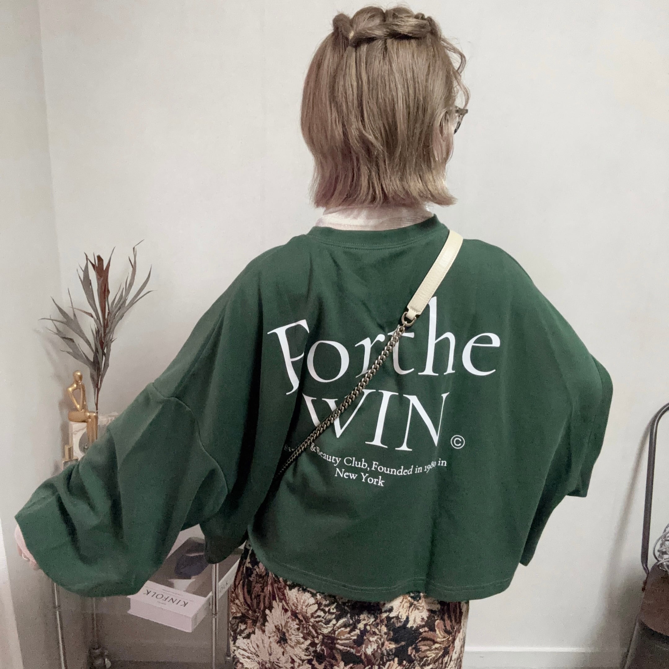 big back logo print sweat【Green】