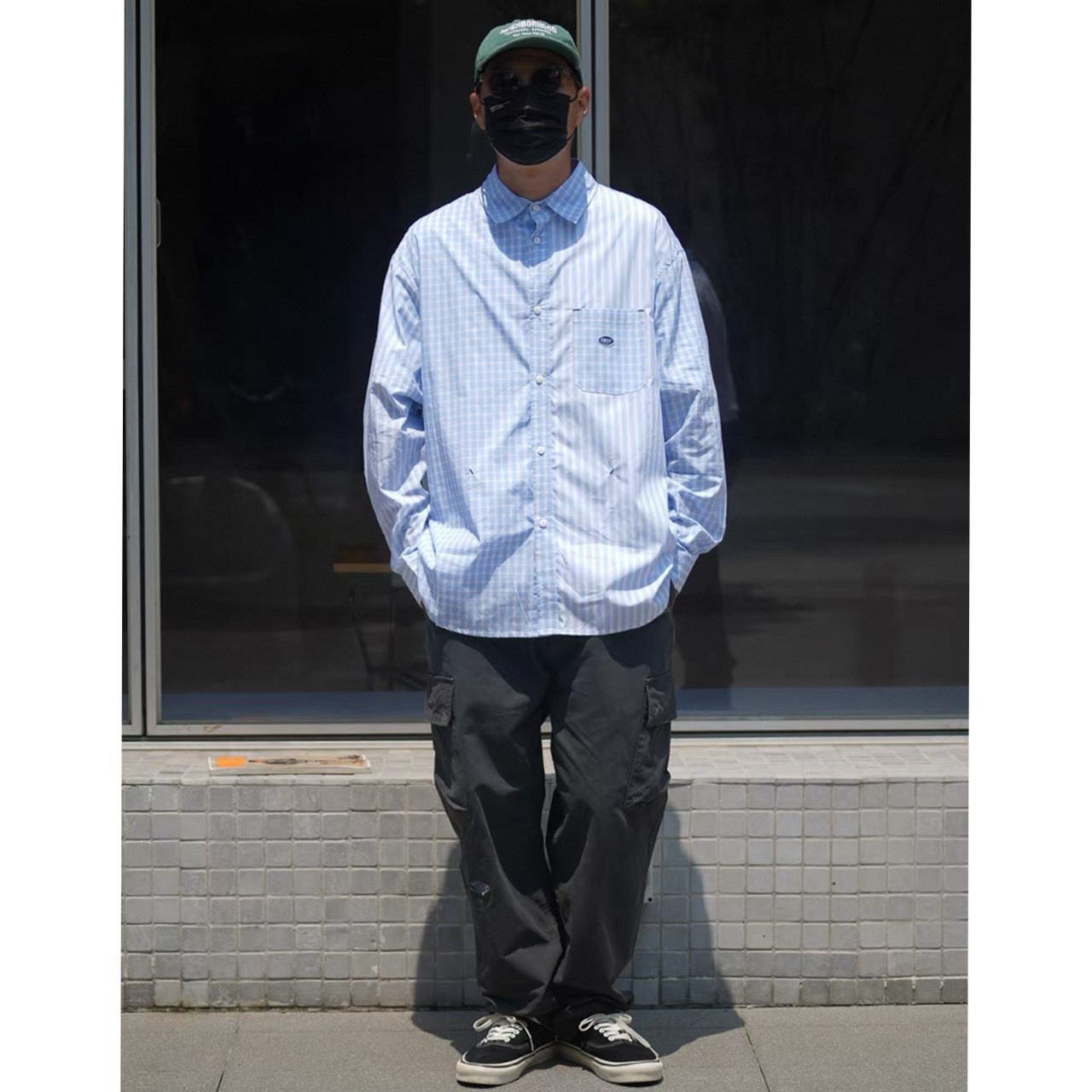 Mixed stripe relax fit shirt 1142 - 9