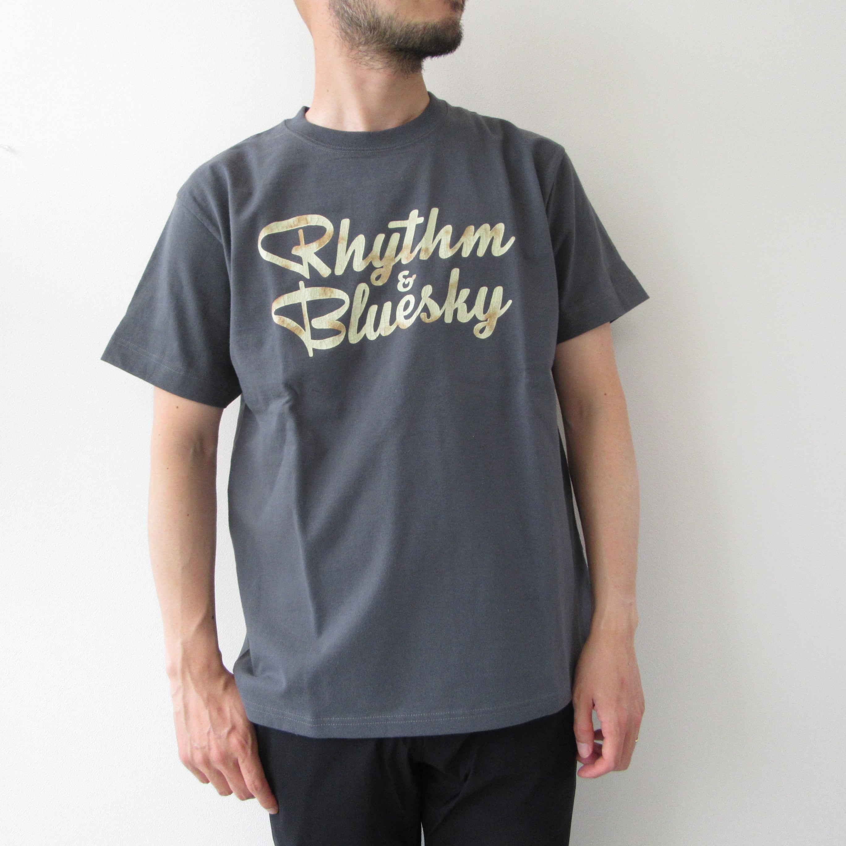 Branchworks クラックプリントTシャツ ホワイト・チャコール