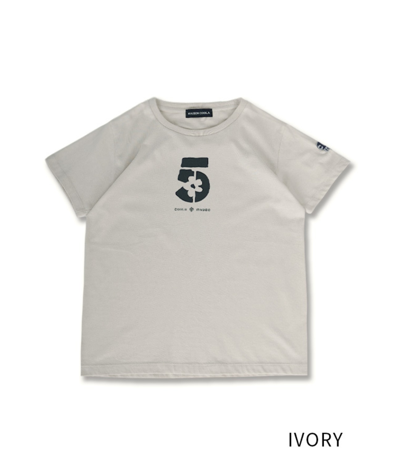 5ロゴプリントコンパクトTシャツ (IVORY) CQ-49005