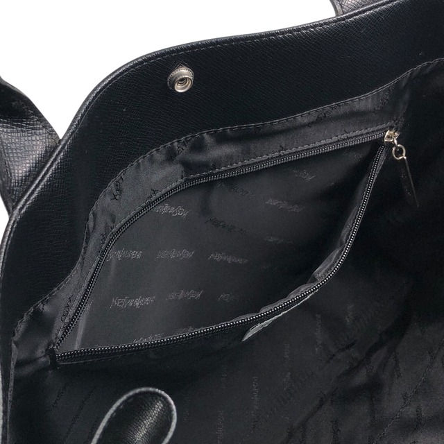 Yves Saint Laurent イヴ・サンローラン ハンドバッグ ブラック ロゴ PVC vintage ヴィンテージ オールド 7pcndx