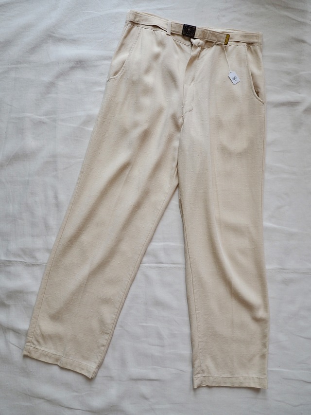 1960’s USA Vintage Kasuri Pattern Ivory Straight Slacks