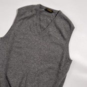 カシミヤ100% JUPIAN ジュピアン Vネック ニットベスト M /グレー系 メンズ
