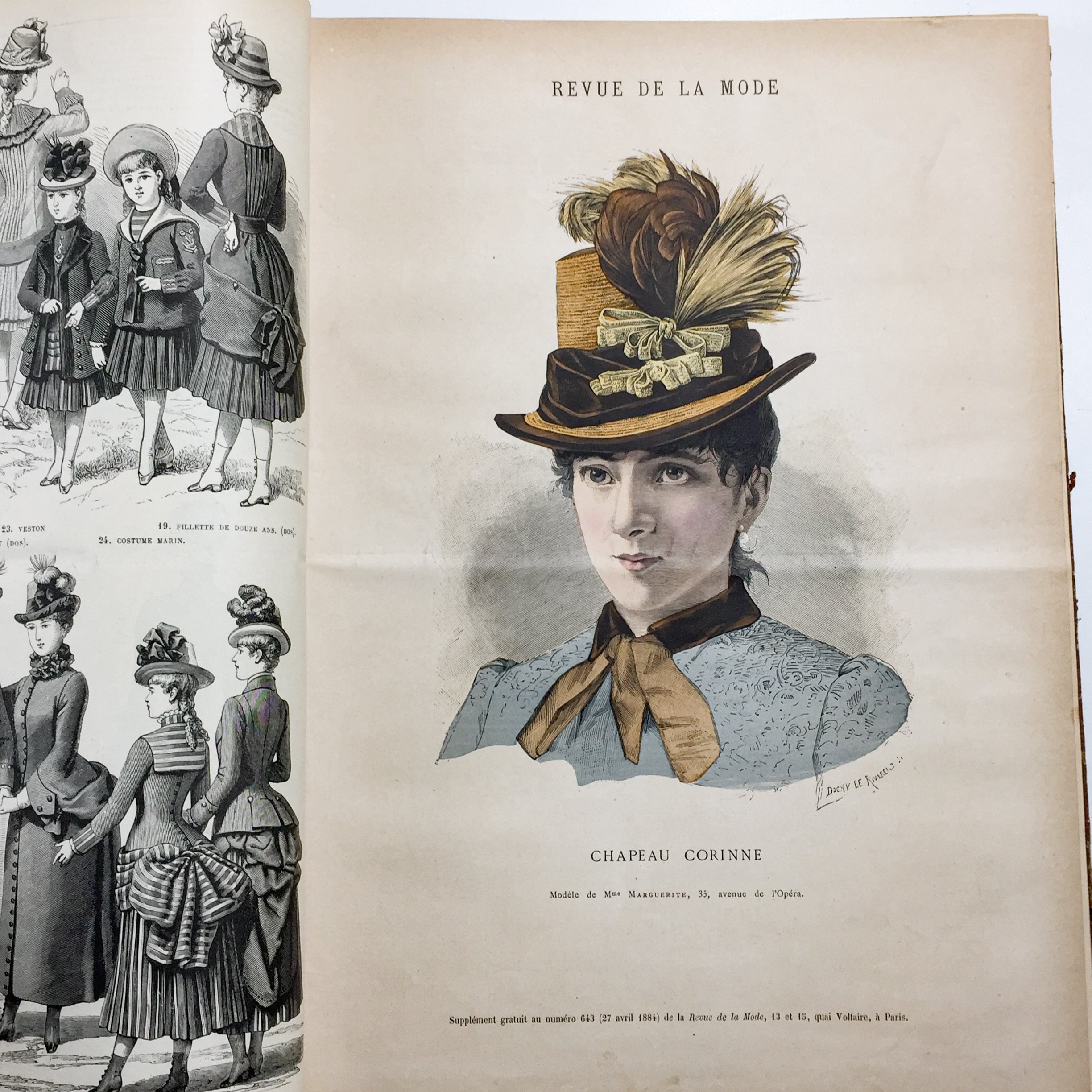 訳あり】 Revue de la mode 1884年 ファッションプレート フランス服飾 