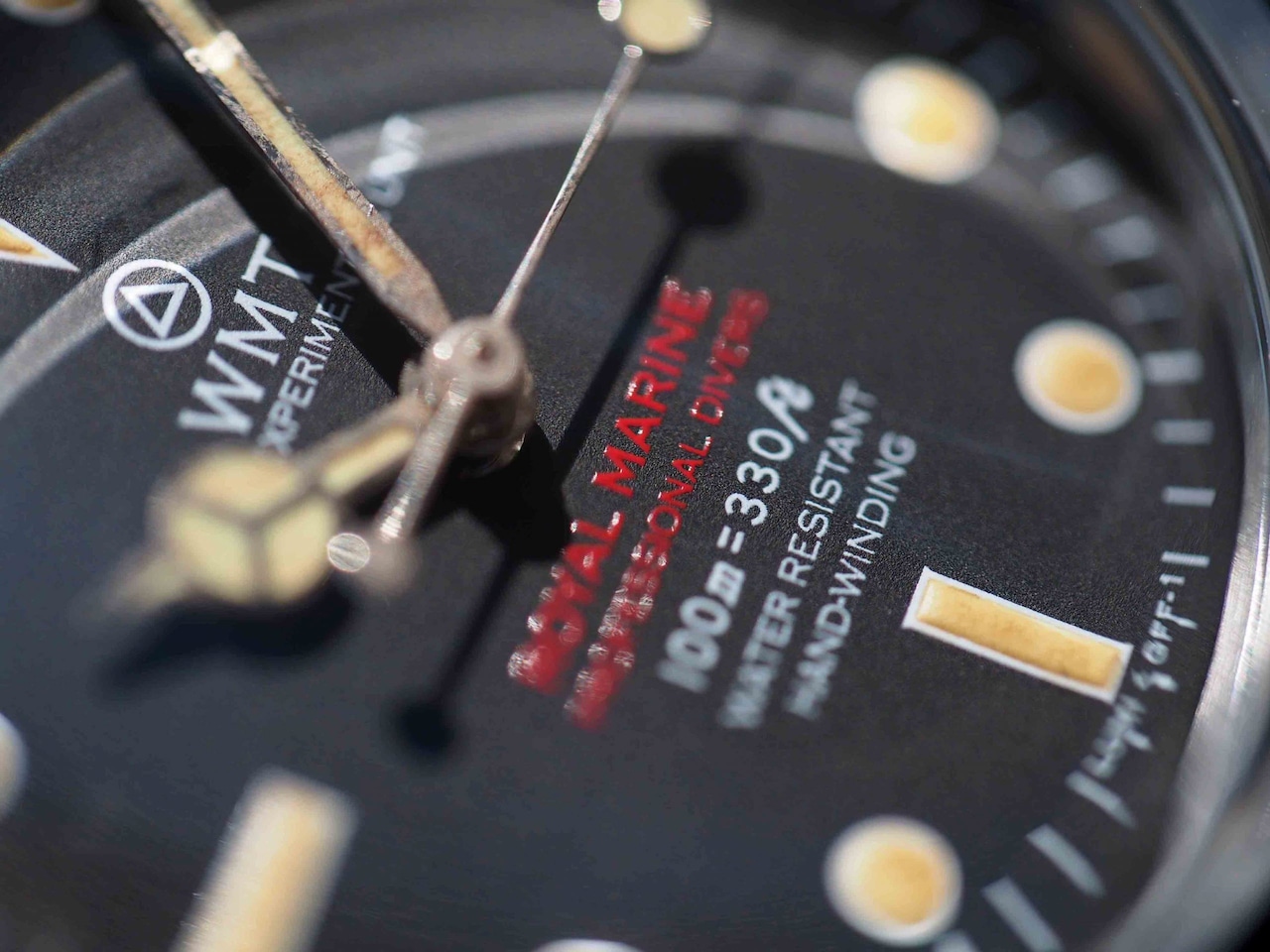 WMT WATCHES Royal Marine – "Double Red" Black dial / Aged Edition