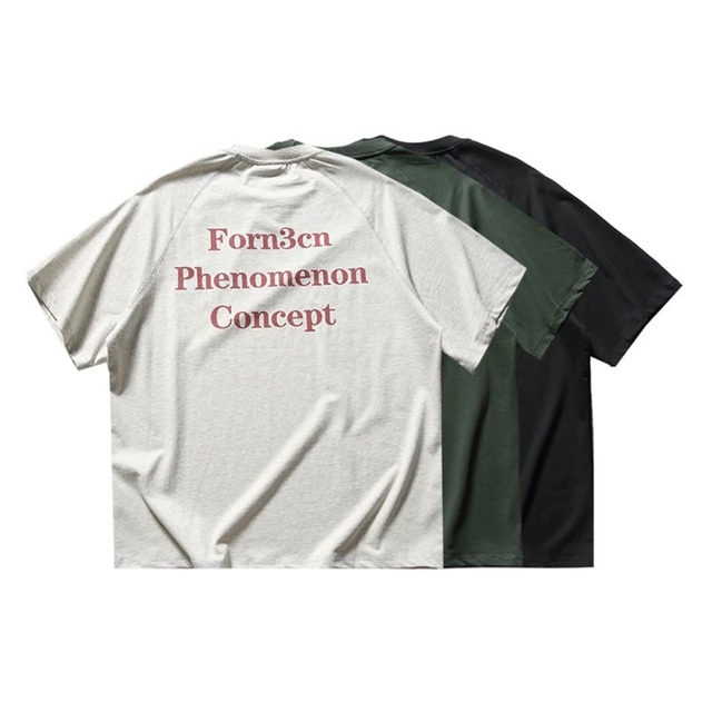 Back print crew neck tee 3colors 00116