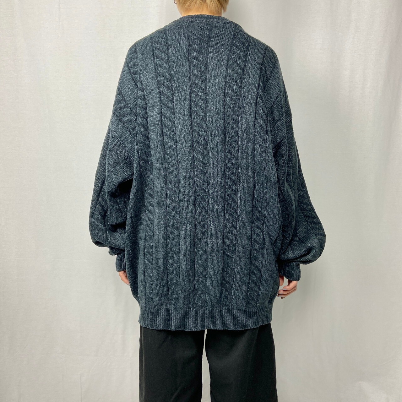 90年代 C&A デザイン アクリルニットセーター メンズ2XL 古着 90s 