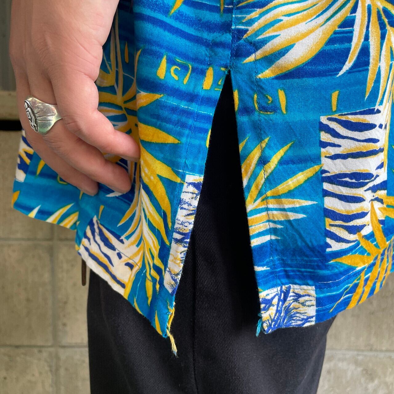 PINEAPPLE MOON 総柄 半袖 レーヨン アロハシャツ メンズ2XL 古着
