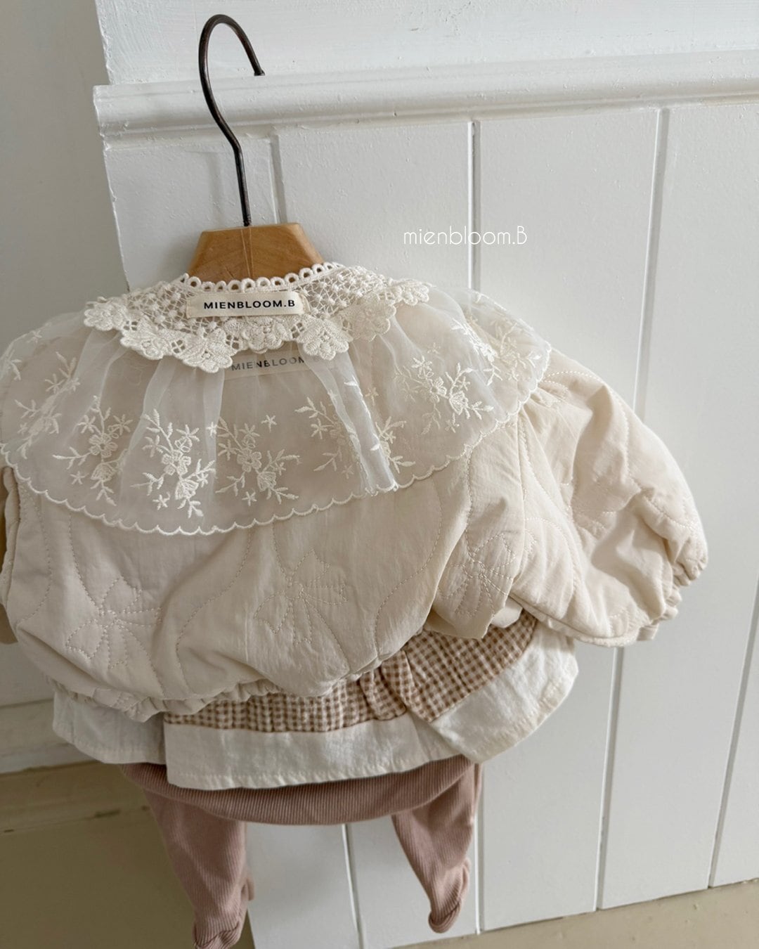送料無料【予約】/ kids リボン刺繍ジャケット / mienbloom