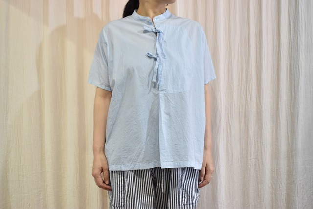 holk　bow blouse　light blue