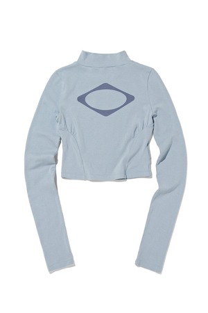 [MSCHF] FITTED MOCK NECK LONG SLEEVE TOP_GREYISH BLUE ミスチーフ 正規品 韓国ブランド 韓国ファッション 韓国代行 韓国通販 mischief