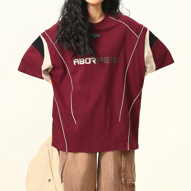 レーシングラインカラーブロックTシャツ 2col R02494