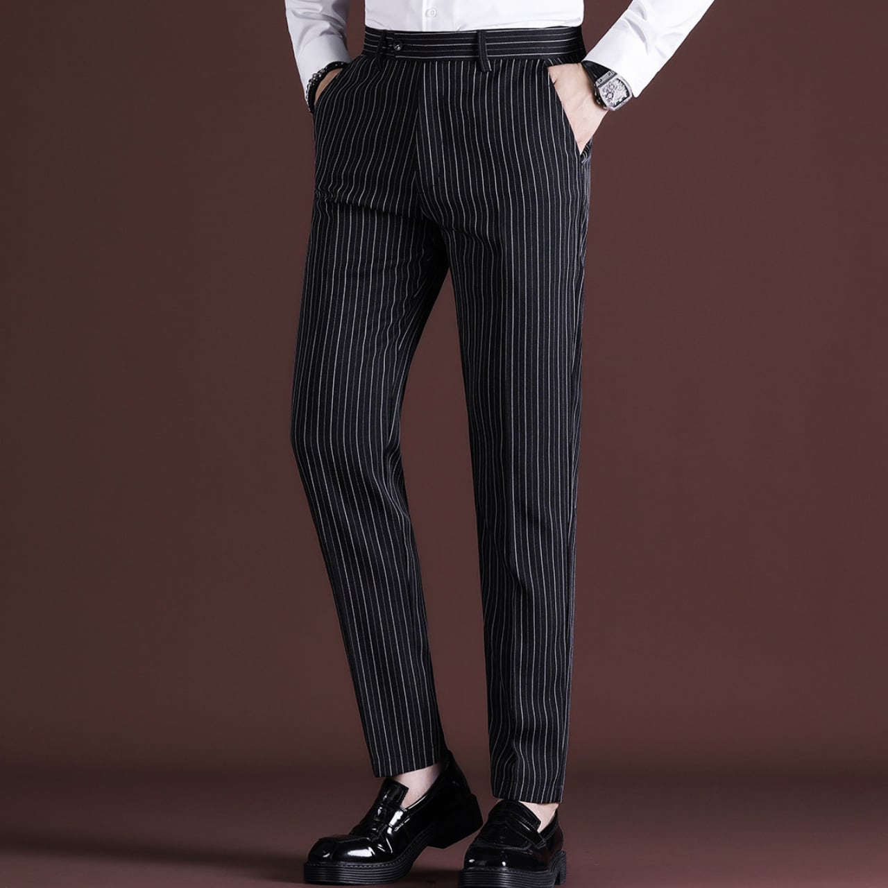 ストライプ スリムフィット パンツ 2色 11327