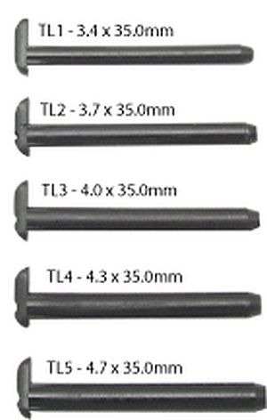 ピングロメット（ロング）35mm長（10個） Φ3.4、3.7、4.0、4.3、4.7mm