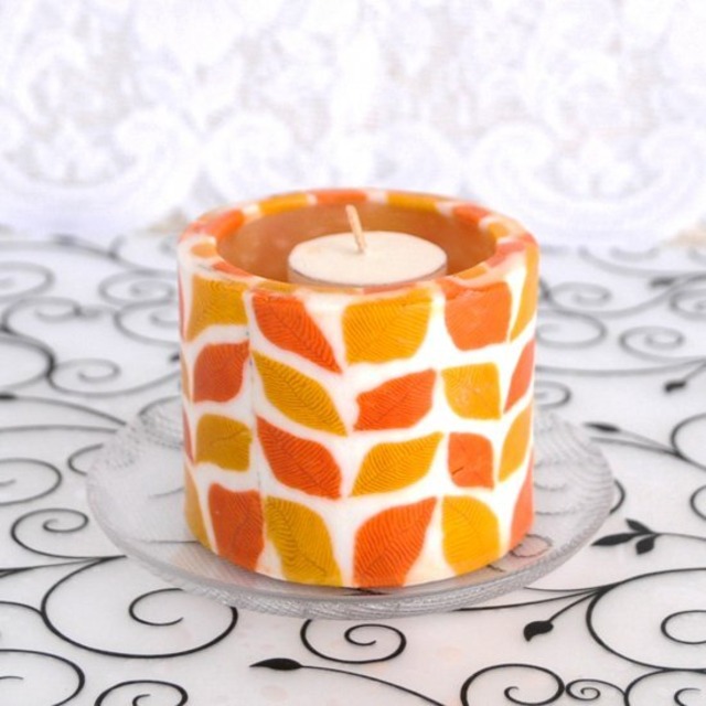 スワジキャンドル ソイライトピラー オレンジリーフ ソイキャンドル2個付き