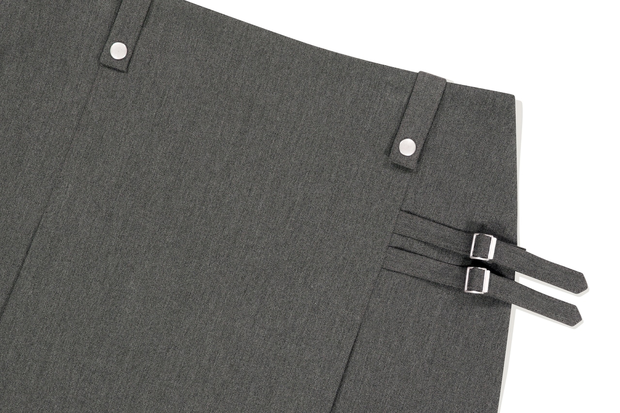 DOUBLE BELTED SKIRT_CHARCOAL