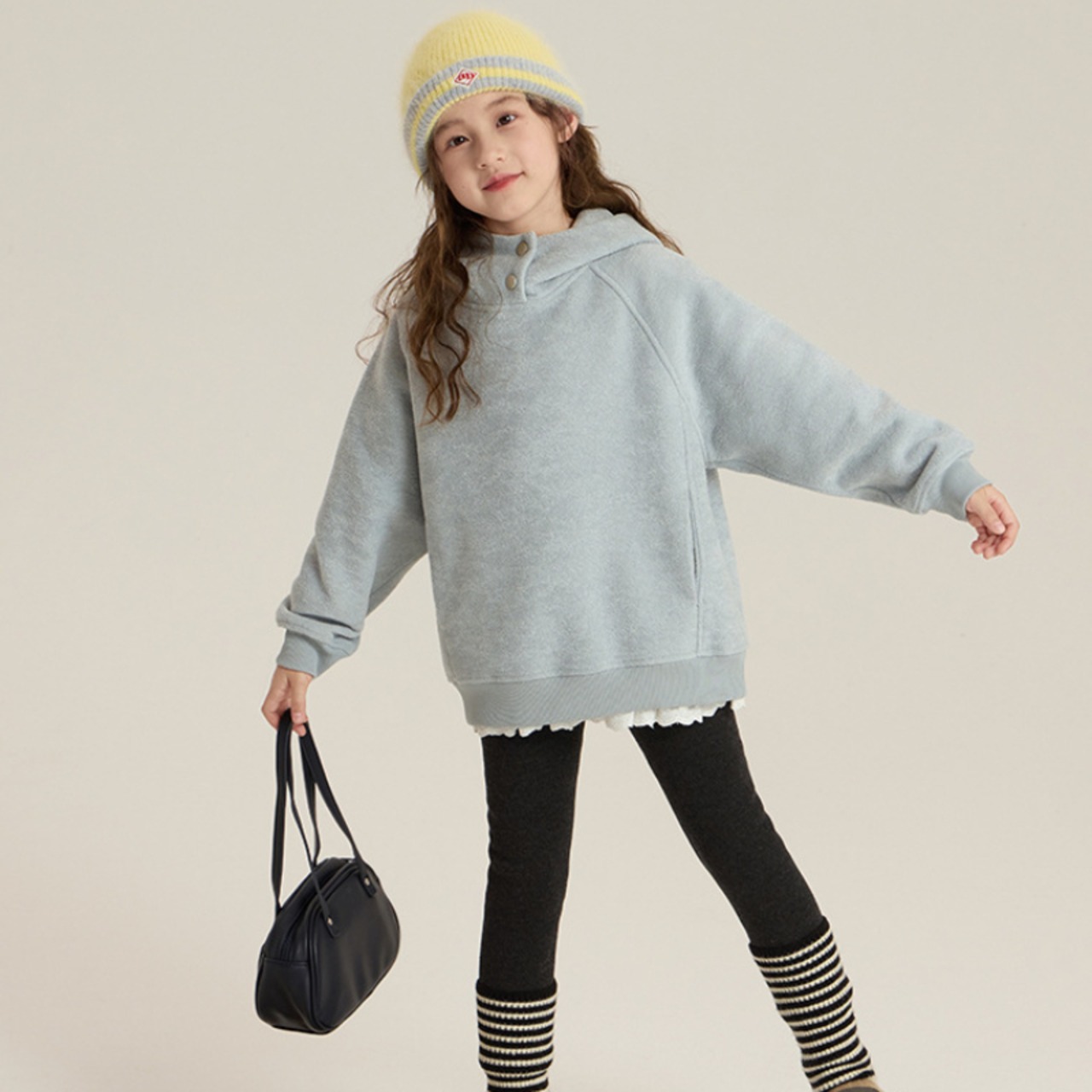 冬韓国系ふわふわフード付きスウェット