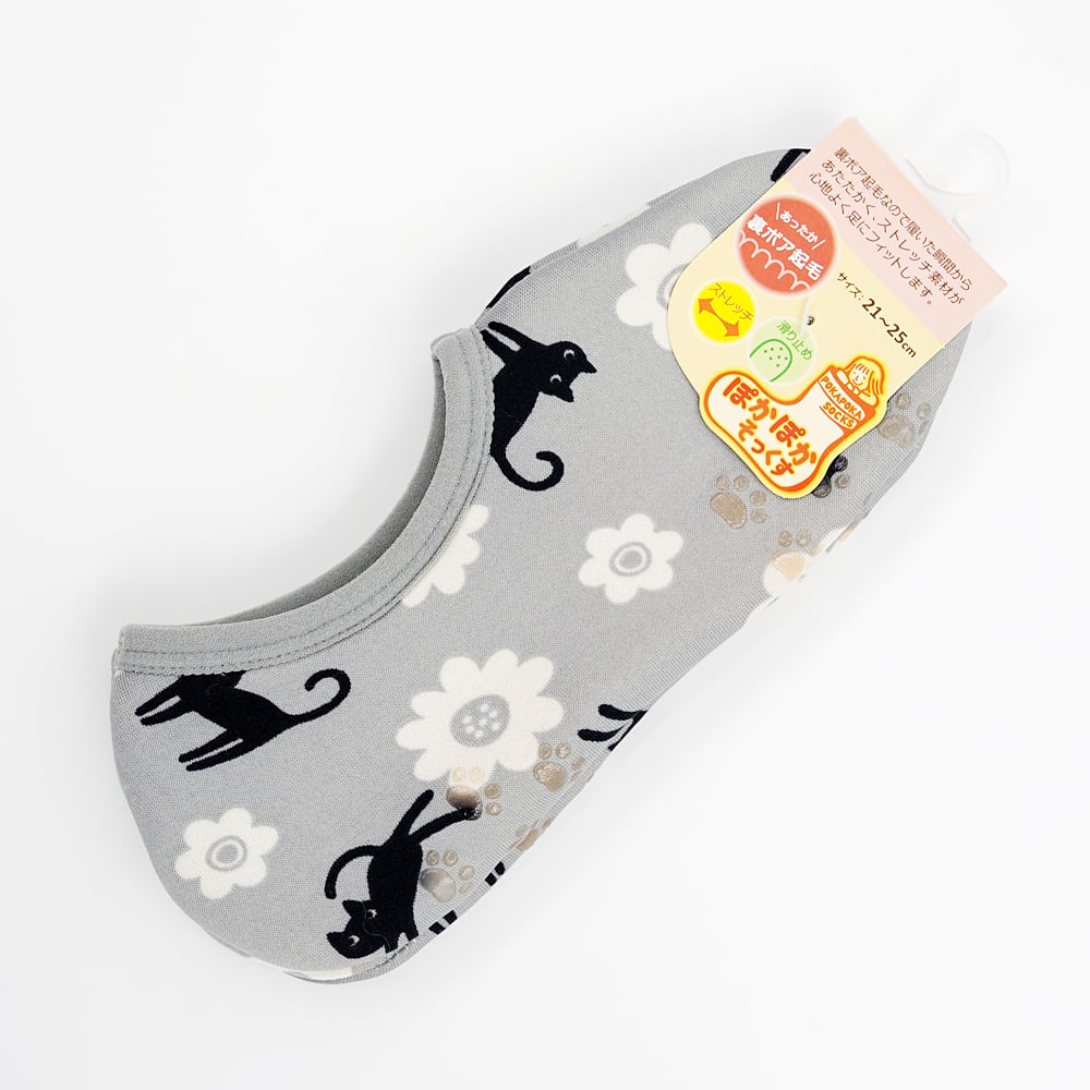猫靴下(ぽかぽかそっくすショート)フラワーキャット | マスノヤ衣料品
