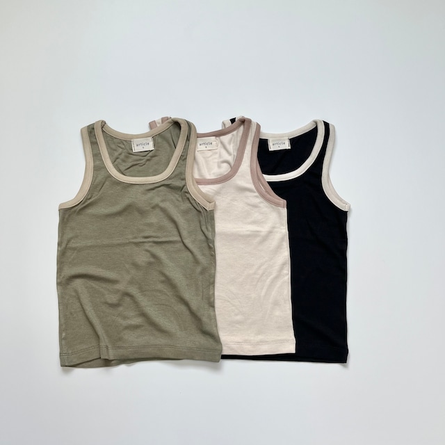 【即納】rib color tank top 23su (韓国子供服 リブバイカラータンクトップ)