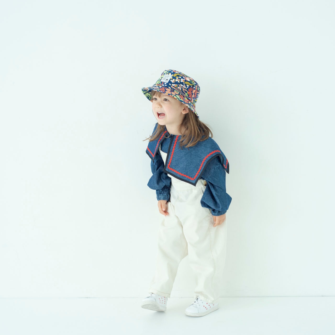 バケットハット【ネイビー】54cm ブランド 子供帽子  ベビー帽子 キッズハット キッズキャップ 紫外線対策 日本製 出産祝い