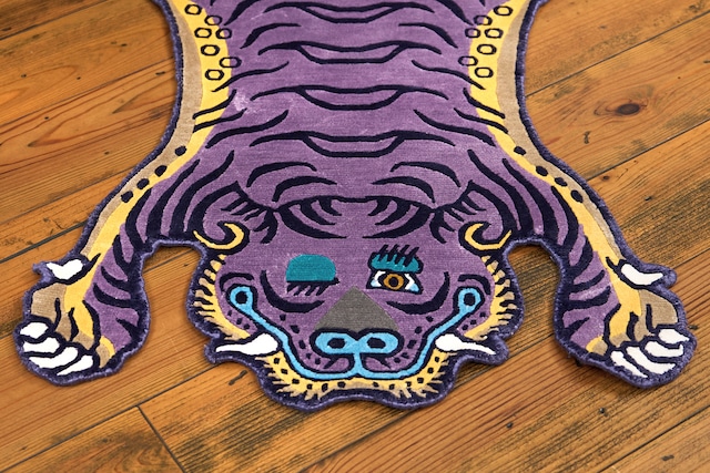 Tibetan Tiger Rug 《Sサイズ•シルク・オリジナル1•パープル453》チベタンタイガーラグ