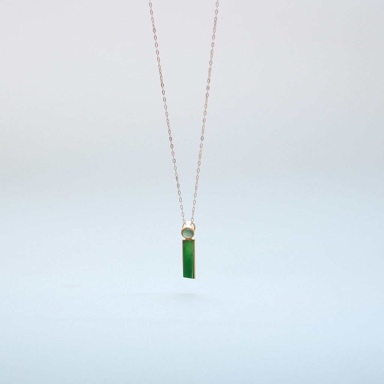 翡翠ペンダントトップ K10YG W&G A貨翡翠 jd_pt1307