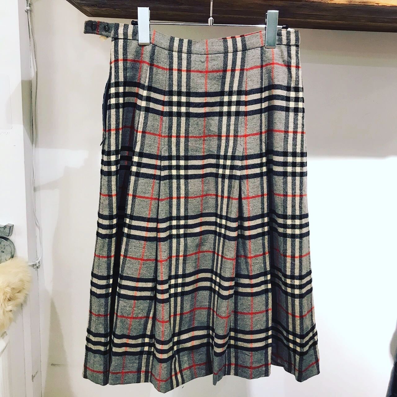 Burberry check pleats skirt/バーバリー/チェックプリーツスカート